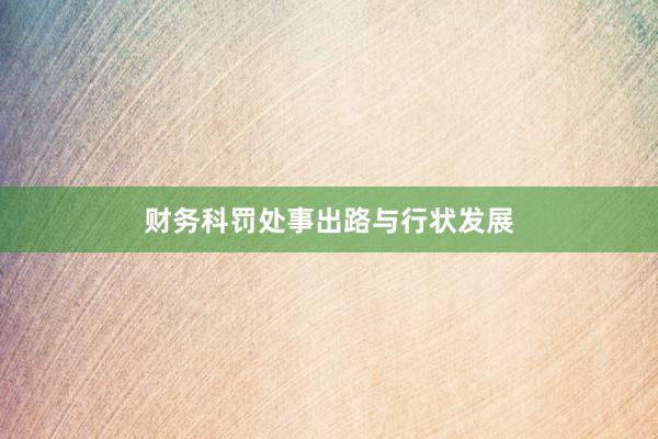 财务科罚处事出路与行状发展